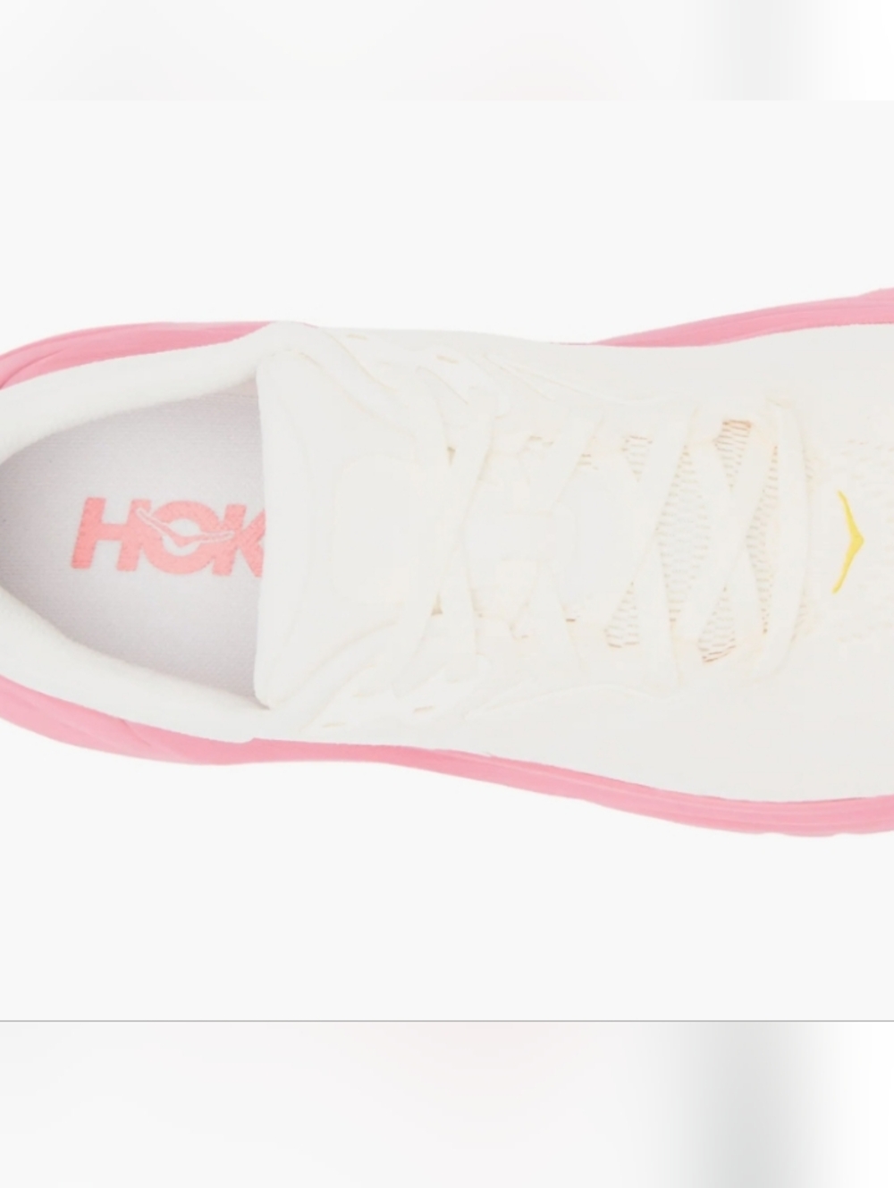 Brand New In Box Hoka Women's White Running Shoe with Pink Laces - Picture 4 of 8
